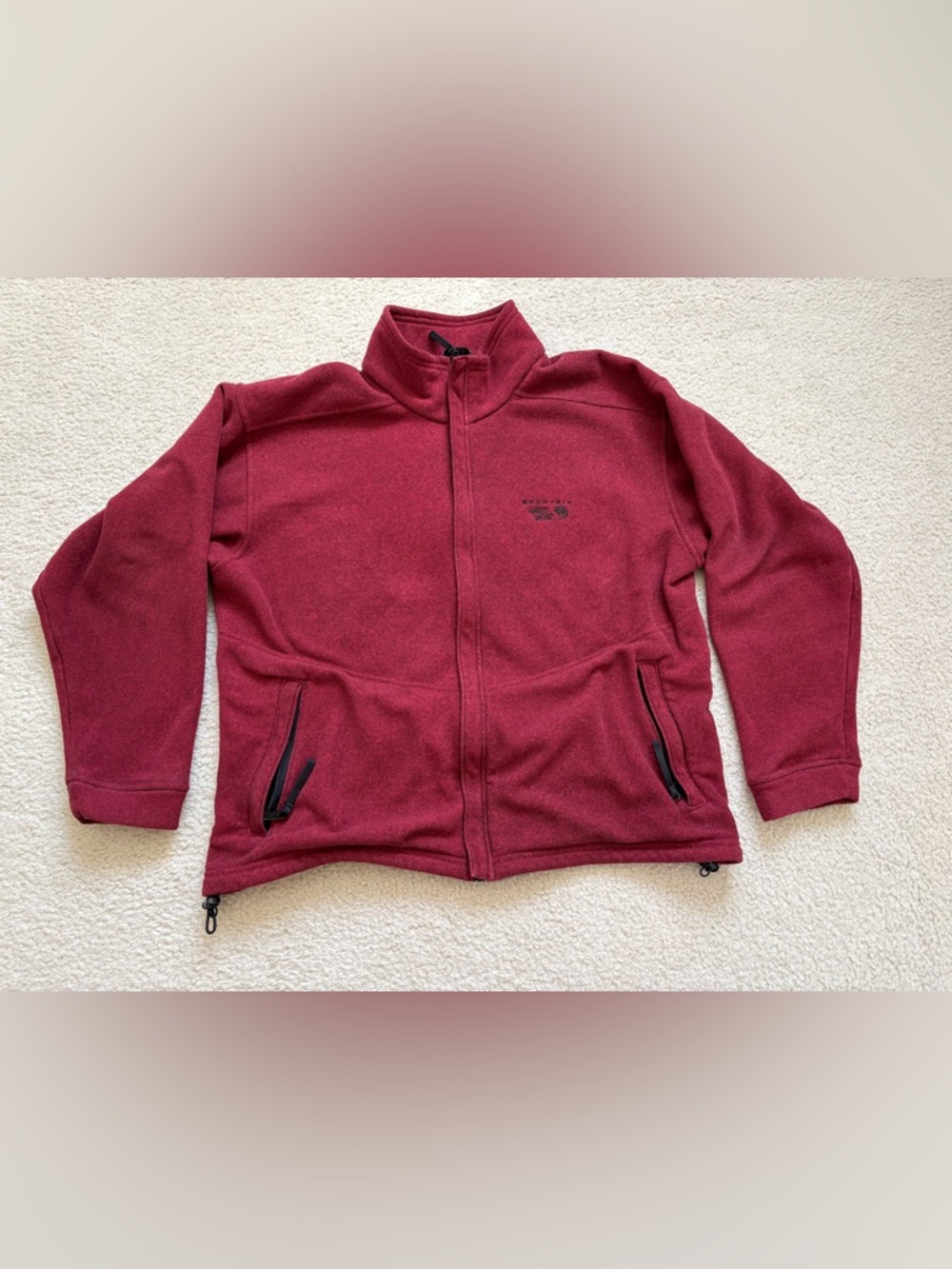 Mountain Hardwear Polartec red fleece full zip jacket, sz L outdoor casual
